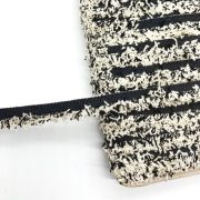 1m Of Boucle Frayed Edge Fringe, Black & Cream