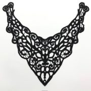 -Large Black Gothic Style Guipure Lace Necktrim Applique