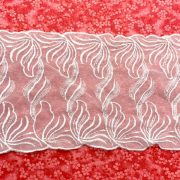 -0.5mt Embroidered Net 15cm Width, White