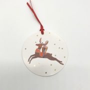 John Lewis Christmas Gift Tags - 6 Pack Round- Reindeer
