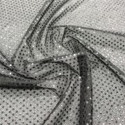 Sequin Sparkle Mesh, 115cm, per mt Black