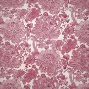 Cotton Linen-Look, Large Floral - Red - per mt