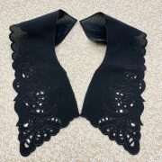 1 pair of Black Chiffon Embroidered Lace Collars