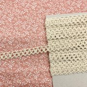 -3m Cotton Lace Trim in Natural 1cm Width
