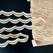 -3m Cotton Broderie Scallop Trim in Cream 1.2cm width