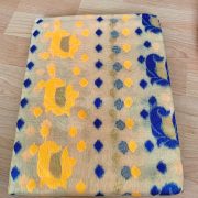 Woven Polyester Sari Fabric, Soft Drape, Yellow, 5.2m x 1.2m
