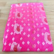 Woven Polyester Sari Fabric, Soft Drape, Pink, 5.2m x 1.2m
