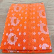 Woven Polyester Sari Fabric, Soft Drape, Orange, 5.2m x 1.2m