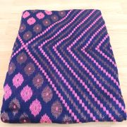 Woven Polyester Sari Fabric, Soft Drape, Pink/Blue, 5.2m x 1.2m