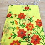 Woven Polyester Sari Fabric, Soft Drape, Yellow 5.2m x 1.5m