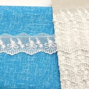 -1m Pale Ivory Embroidered Lace Trim 4cm Width