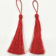 -Metallic Red Tassels, 2 Pieces