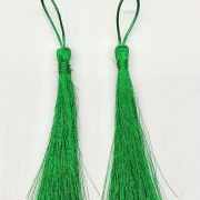 -Metallic Green Tassels, 2 Pieces