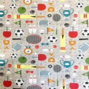 'Sports Day' - Cotton Fabric Print per mt