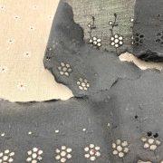 -1m Cotton Broderie Anglais Lace Trimming Black 7.5cm