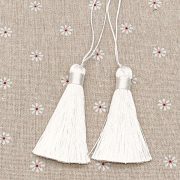 -Rayon White Tassels, 4 Pieces