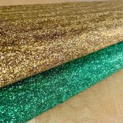 -Cotton Glitter Prints - Green & Gold, 2m Bundle