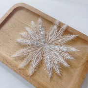 -Embroidered Lace Snowflake, with Sequins 12cm 1 Piece