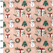 -Christmas Cotton -Snowmen and Presents, per metre