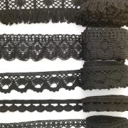 - Black Cotton Lace Trim Bundle, 5 x 1m Pieces