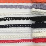 - Narrow Cotton Lace Trim Bundle, 12 x 1m Pieces